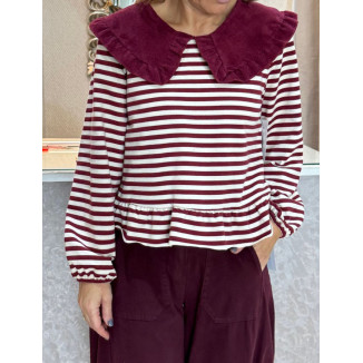 Cami M/L rayas babero pana 