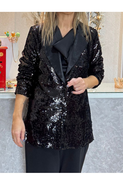 Chaqueta lentejuelas negra