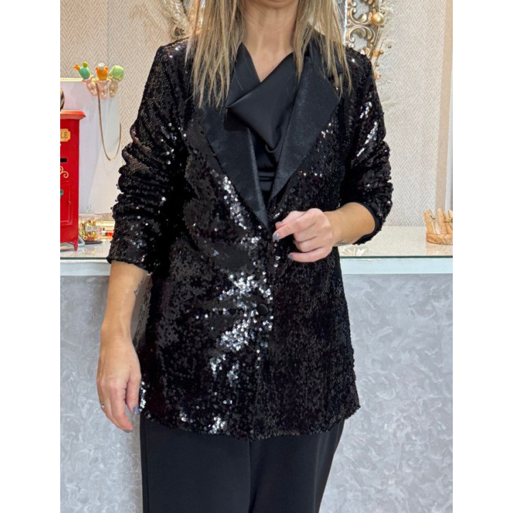 Chaqueta lentejuelas negra