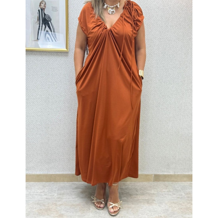 vestido cuello fruncido
