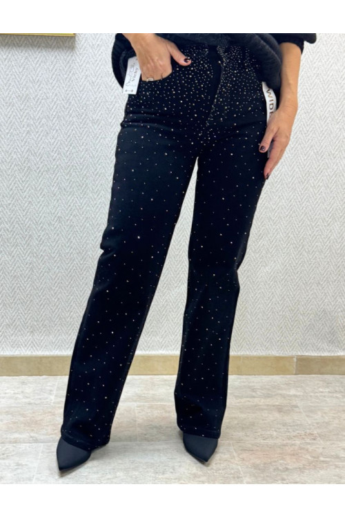 Vaquero negro brillos