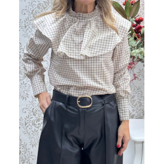 Camisa cuadros volantes 
