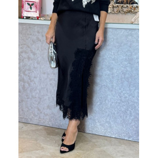 Falda satén luxe encaje