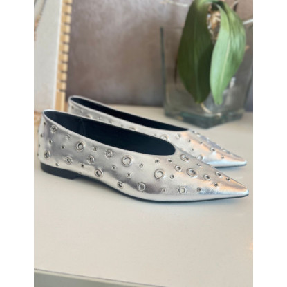 bailarina plata ojales 