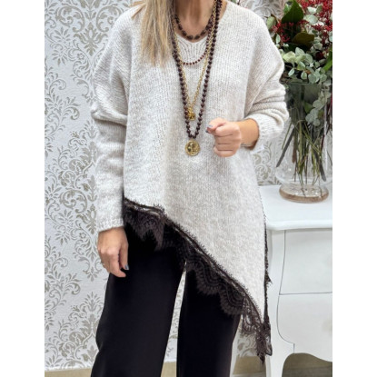 Jersey irregular encaje