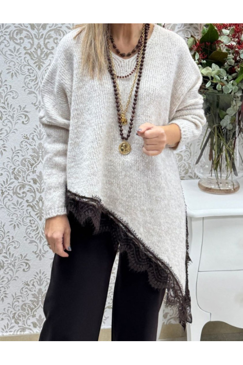 Jersey irregular encaje