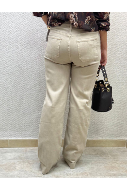 Vaquero bolsillo trenzado Beige