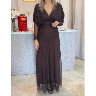 Vestido tul fruncido