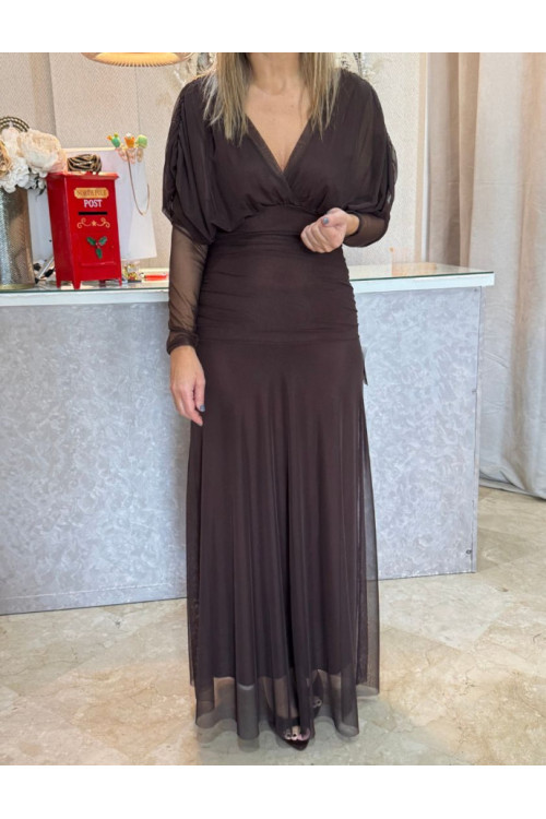 Vestido tul fruncido