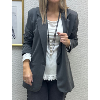 Blazer botón basics gris