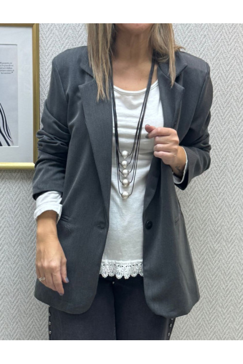 Blazer botón basics gris