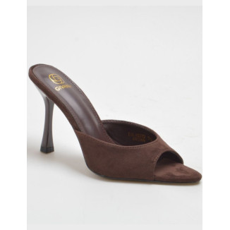 Tacón mule chocolate