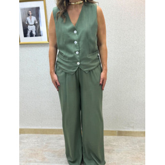 Conjunto chaleco green-