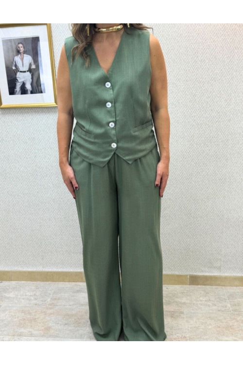 Conjunto chaleco green-