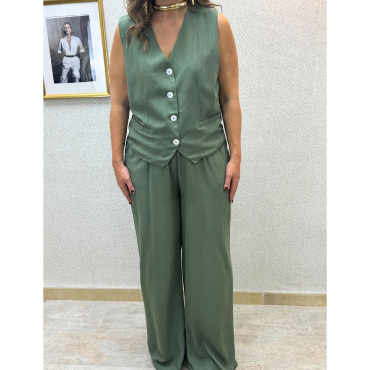Conjunto chaleco green-