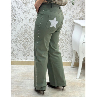 vaquero tachas verde estrella