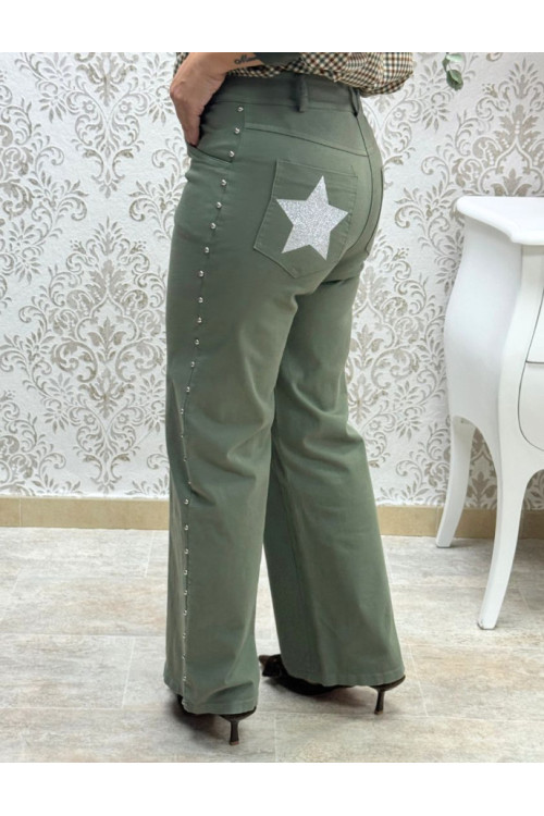 vaquero tachas verde estrella