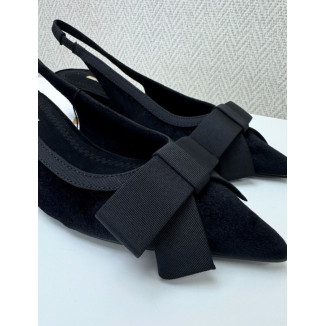 Destalonado terciopelo lazo negr