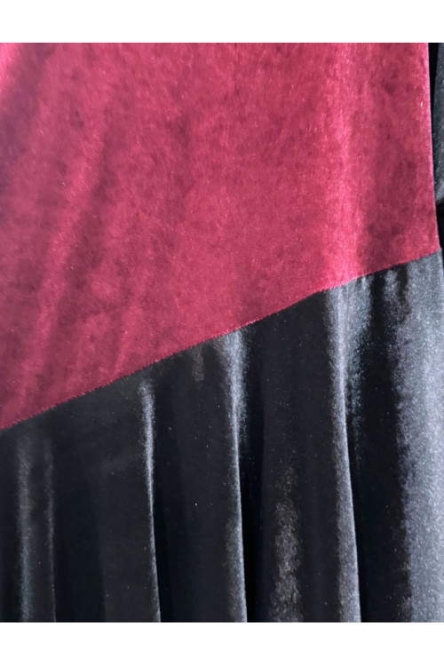 Vestido terciopelo  bicolor
