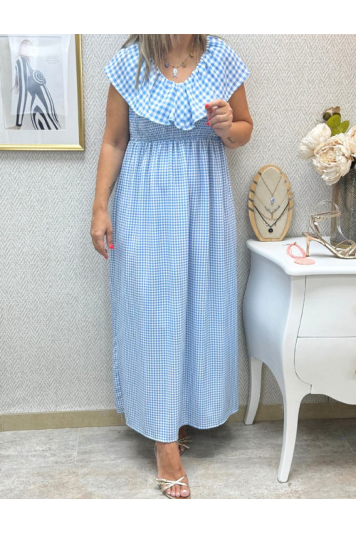 Vestido volante vichy