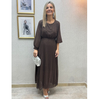 Vestido plisado brillos