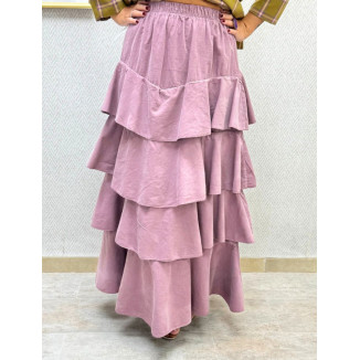 Falda pana volantes