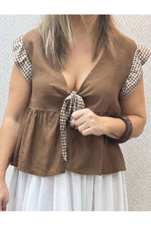 Blusa nudo vichy-