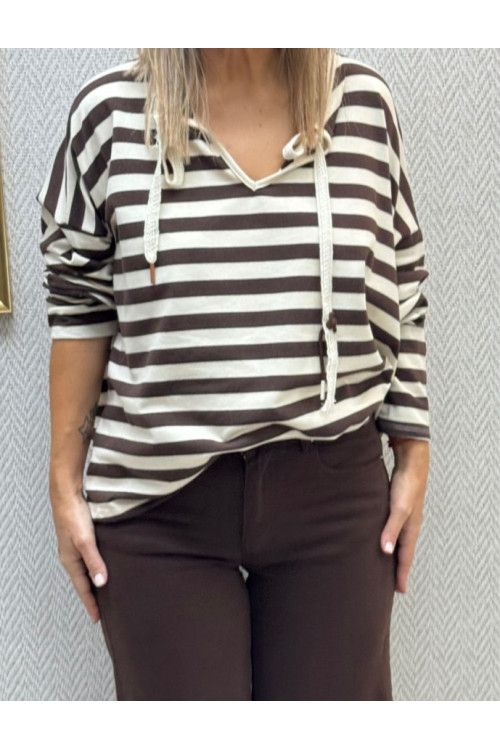 Sudadera rayas cordones