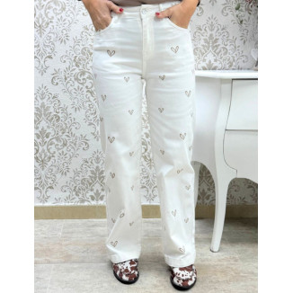 Pant blanco corazones