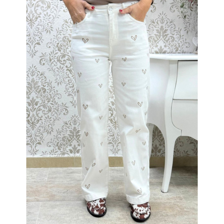 Pant blanco corazones