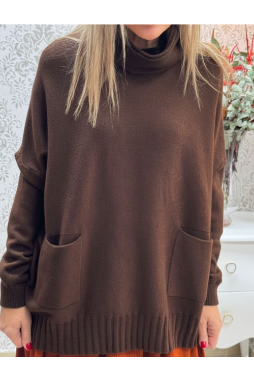 Jersey cuello canale bolsillos