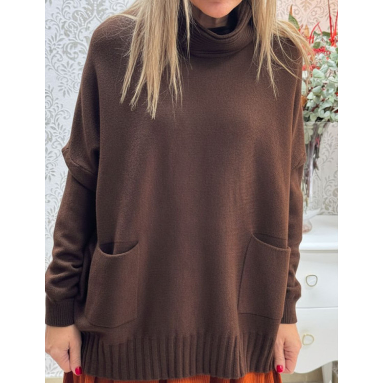 Jersey cuello canale bolsillos