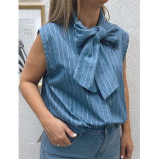 Blusa denim lazada rayas-