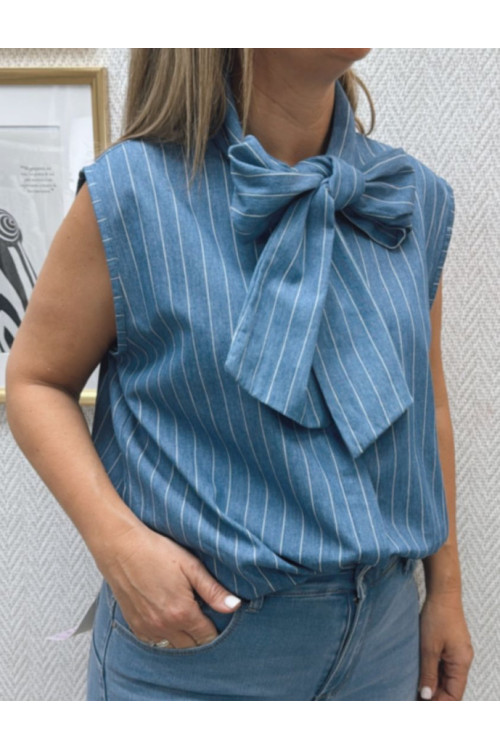 Blusa denim lazada rayas-