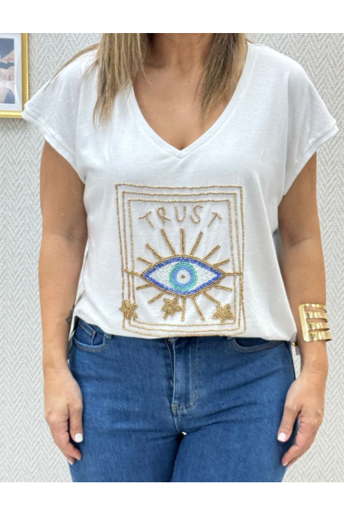Camiseta pico ojo