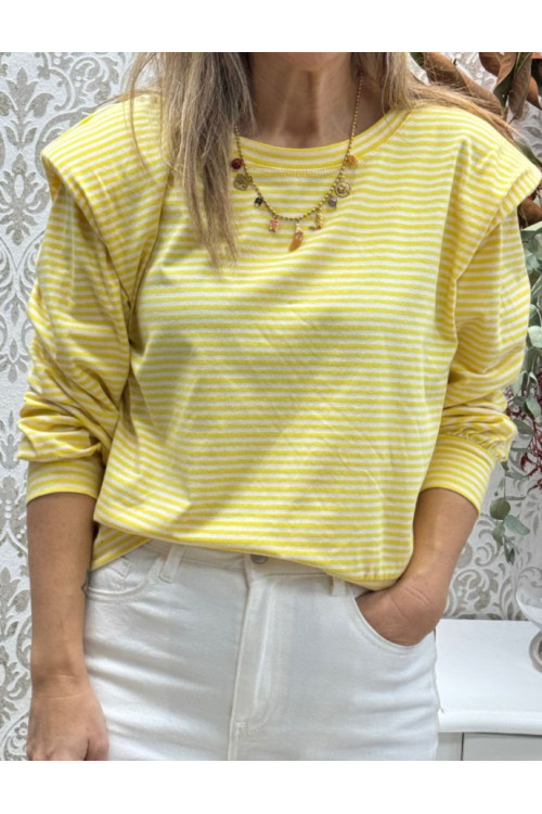 Camiseta rayas hombrera M-L