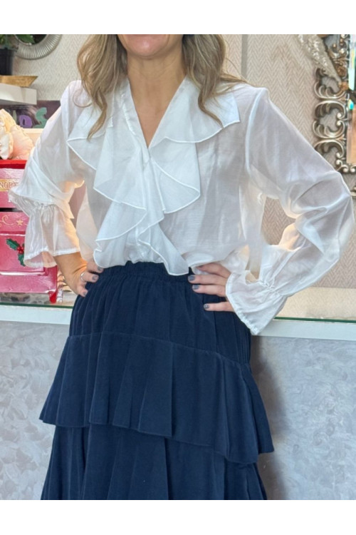 Camisa seda chorrera 