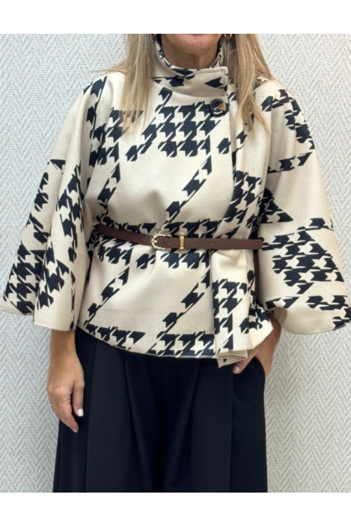 Poncho estampado cinturon