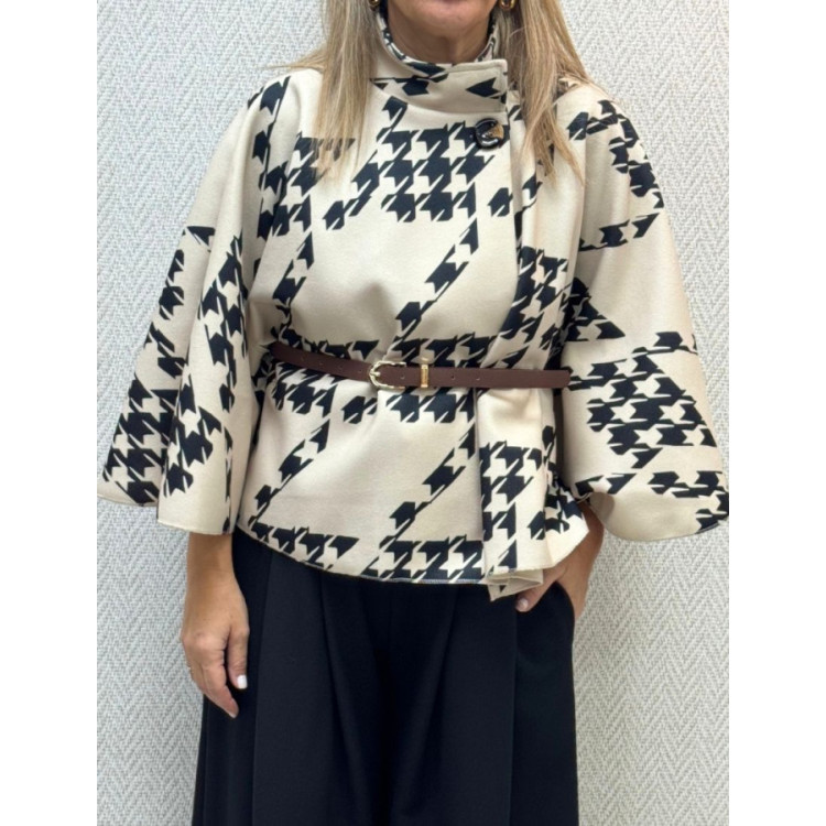 Poncho estampado cinturon