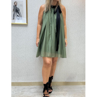 vestido halter pliegues