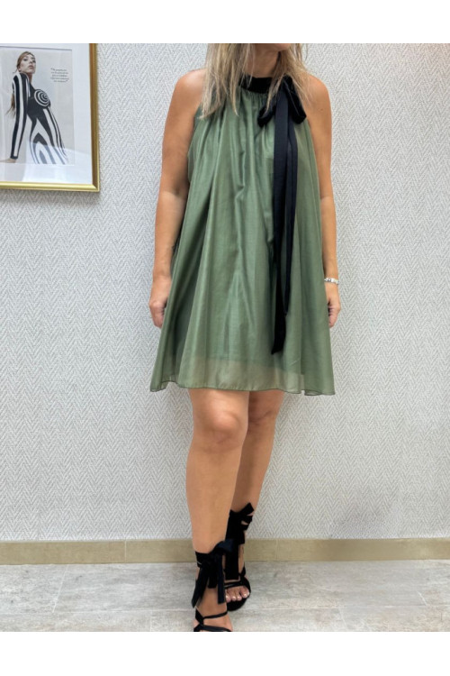 vestido halter pliegues