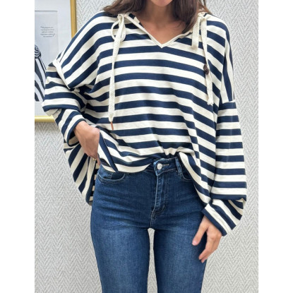 Sudadera rayas cordones Sudadera rayas cordones