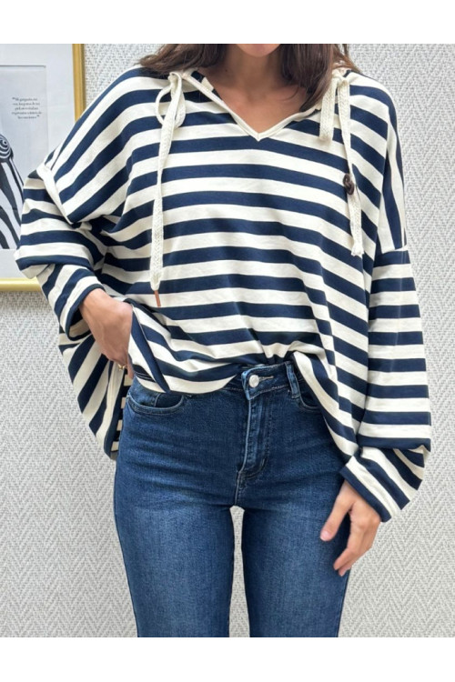 Sudadera rayas cordones