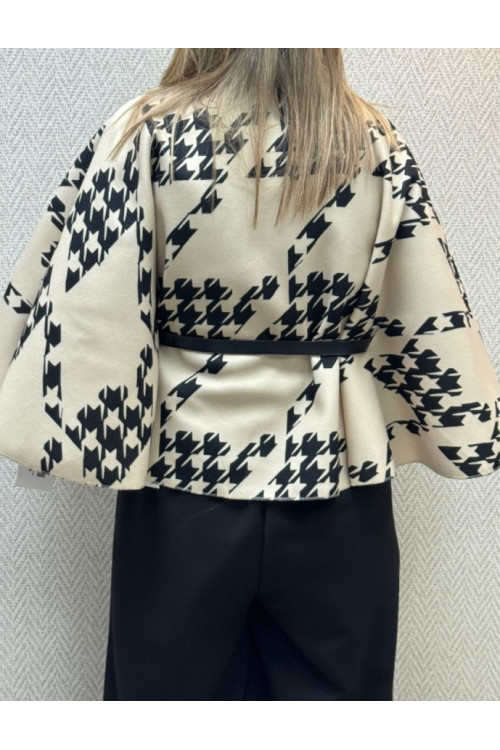 Poncho estampado cinturon