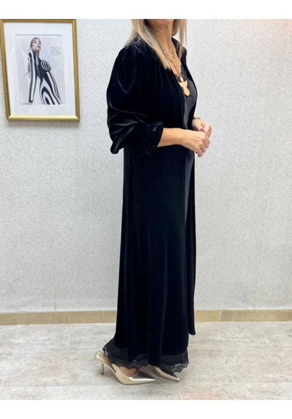 Kimono terciopelo hombrera