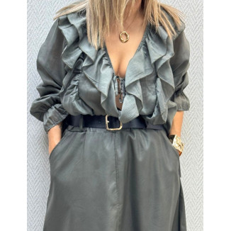 Camisa chorreras tencel