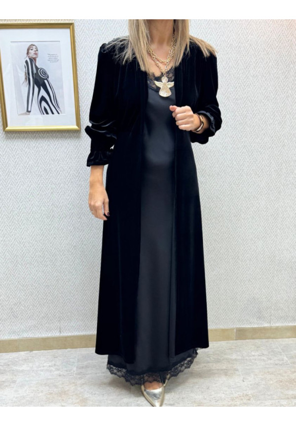 Kimono terciopelo hombrera