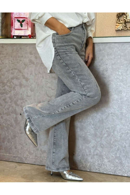 Vaquero gris claro wide leg