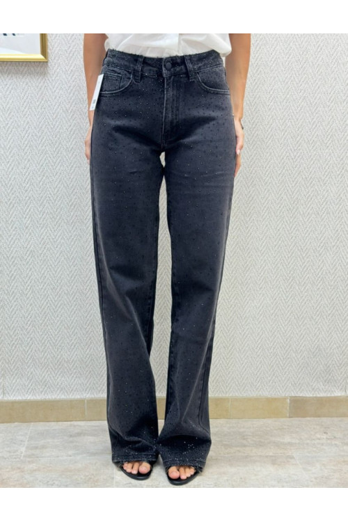 Vaquero gris extra long brillos