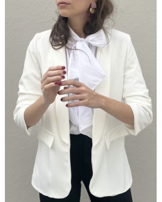 Blazer fruncida Blanca